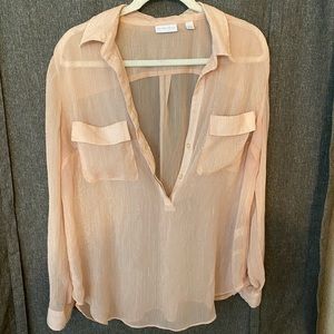 NY&Co Sheer Long-Sleeve Blouse